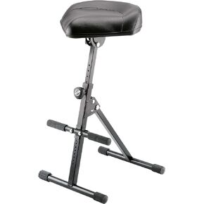 K&M Konig & Meyer 14047.000.55 Performance Pneumatic Stool | Easily Adjust Height/Angle of the Ergonomic Set /Footrest | Professional Grade for all Musicians | German Made | Black Imitation Leather
