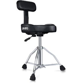 LEKATO Drum Throne with Backrest, Height Adjustable Hydraulic Drum Chair Heavy Duty Drum Seat with Back Rest, Motorcycle Style Drum Stool for Drummer Adults