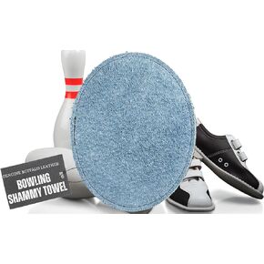 Bowling Ball Shammy Towel | Oval Shape Dual Sides Leather Bowling Towel | Easy Wipe Off Dirt & Oil to Boost Precision | Bowling Accessories