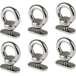 iweener Stainless Steel Kayak Track Mount Tie Down Eyelet Rail for Kayak Canoe Boat Bungee Cord or Ropes 6 Packs