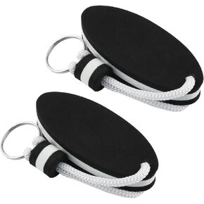 DGHAOP 2pcs Floating Key Ring Glow in Dark Black Water Buoyant Key Chain, Boat Key Chains for Fishing, Sailing, Surfing, Swimming, Water Sports