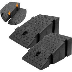 YYDS Curb Ramp, 6" 7" Rise Height 2 Pack,Heavy Duty Plastic Ramps,Interlock Curb Ramps for Driveway,Threshold Ramp for Sidewalk,Driveway,Car, Scooter, Bike, Motorcycle (6 inch high)