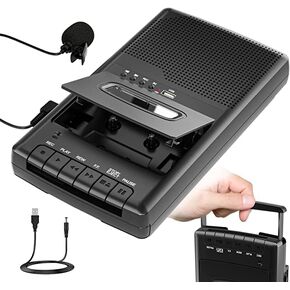 Cassette Player Tape Recorder, Portable Walkman Cassette USB Player with Stand-Alone Mic, Cassette Digitizer to USB Flash Drive, USB Record to Tape, Built-in Speaker, Telescopic Handle, 3.5MM Earphone in Kuwait