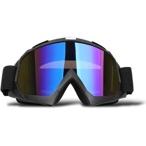 Motorcycle Goggles ATV Motocross Goggles Dirt Bike Racing Riding Goggles Off Road MX OTG Goggles Windproof Dustproof Ski Goggles Protective Safety Goggles Glasses(Red White Frame + Color Lens)