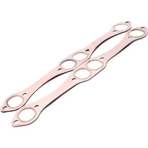 Exhaust Manifold Gasket Set - Car SBC Exhaust Gaskets Oval Port Copper Header Reusable Replacement for Chevy SB 327 305 350 383