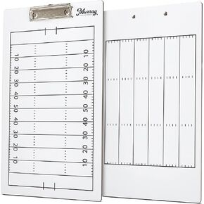 Murray Sporting Goods Football Dry Erase Coaches Clipboard | Double-Sided Football Field Clipboard Dry Erase White Board | Football Gift for Coach