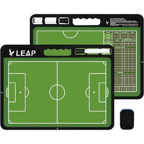 LEAP Coach Board Premium Tactical Clipboard Two Sides with Full & Half Court Dry Erase Marker Board for Basketball, Baseball, Soccer, Football, Hockey