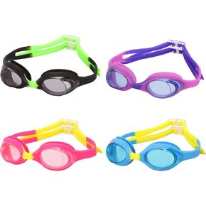 Romoc 4 Pack Kids Swimming Goggles,No Leaking,Anti Fog,UV Protection Swim Glasses Water Goggles