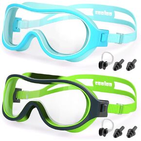 COOLOO Swimming Goggles for Kids 6-16, 2 Pack Kids Swim Goggles for Children Teens Anti-Fog Anti-UV Clear Wide View