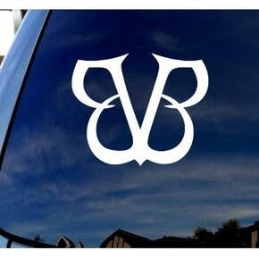 BVB Initials - Vinyl - 4" Tall (Color: White) Decal Laptop Tablet Skateboard car Windows Stickers in Kuwait