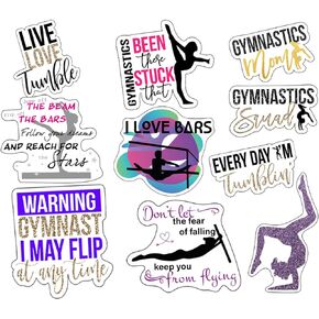 Gymnastics Stickers, Perfect Gymnastics Gifts for Girls, Anywhere You Need Gymnastics Decals, Laptop Stickers, Water Bottles, Waterproof Durable 100% Vinyl