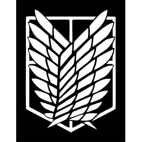 ملصق سيارة أبيض على شكل شعار فيلق الكشافة، هجوم العمالقة - 5 بوصة in Kuwait