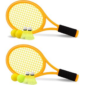 مجموعة مضارب تنس للأطفال، مضرب 17 بوصة مع 3 كرات ناعمة، وكرة تنس واحدة و4 كرات تنس الريشة للرياضات الداخلية والخارجية للأطفال الصغار in Kuwait