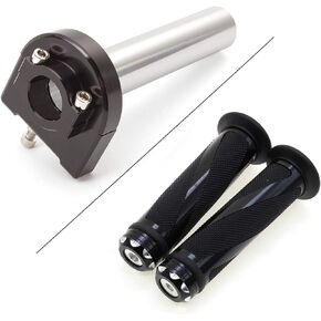 Krace Motorcycle 7/8" Handle bar Hand Grips with Anodized CNC Quick Twist Throttle Tube Motorized Lever Control Fit for Most Scooter Sportbikes ATV for Kawasaki Honda Suzuki Yamaha Ducati