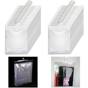 Hanging Storage Bags with Hanger,13" X11" Large Hook Hang-Up Clear Plastic Bags,Book Pouch School Supply Kit Classroom Organization for Classroom Library School Supplies Home Pharmacy Use (30)