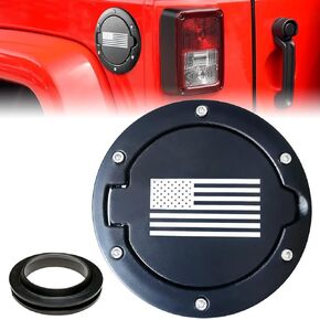 JK Gas Cap Cover American Flag Fuel Filler Tank Door for 2007-2018 Jeep Wrangler JK Unlimited Accessories