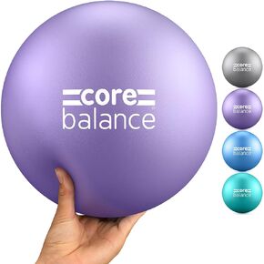 Core Balance Pilates Ball 9 Inch Anti Burst, Core Ball with Inflation Tube, Mini Pilates Ball for Physical Therapy, Small Exercise Ball for Yoga, Barre, Stretching and Core Stability Workout
