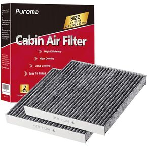 Cabin Air Filter with Activated Carbon, Replacement for CP134, CF10134, Honda & Acura, Civic, CR-V, Odyssey, CSX, ILX, MDX, RDX, AT134 (2 pc)