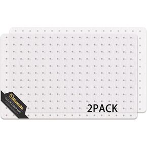 Plastic Office Chair Mat for Carpeted Floors, 2 Pack Heavy Duty Floor Mat,Eco-Friendly Series Studded Carpet Desk Chair Mats-30'' x 48'' (30 inches X 48 inches X 2 PCS- NO LIP)