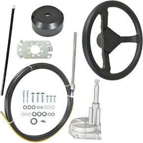 labwork 10FT Outboard Boat Rotary Steering System with Wheel Replacement for SS13710 Marine