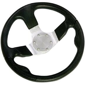 Woqi WH003 13-1/2 Inch Aluminum Alloy Three Spoke Marine Boat Steering Wheel