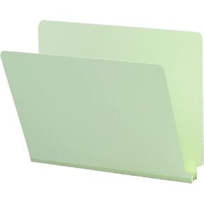 Smead End Tab Pressboard File Folder, Straight-Cut Tab, 2" Expansion, Letter Size, Gray/Green, 25 per Box (26210)
