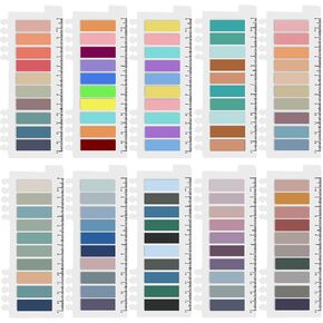 Potanro Sticky Tabs 1200 Pcs Sticky Book Tabs Colorful Annotation Tabs, Writable Transparent Sticky Notes Page Sticky Notes for School Supplies and Office Supplies (6 Sheets)