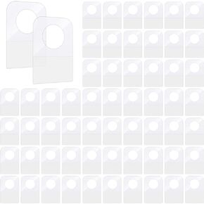 300 PCS Clear Self Adhesive Folding Hang Tabs, Plastic Round Hole Sticky Hang Tabs Heavy Duty for Store Retail Small Sale Items Hanging Display (1.3x0.9 Inch)