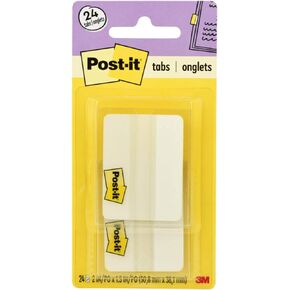 Post-it Tabs, 2 in Solid, White, 12 Tabs/On-The-Go Dispenser, 2 Dispensers/Pack (686-24WE)
