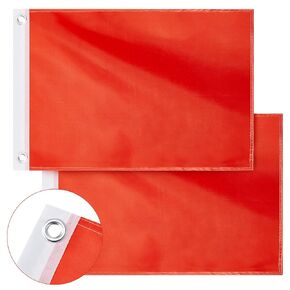 Plain Orange Flags Orange Boat Flag Banner Solid Orange Flag 12 x 18 Inches Orange Boat Flag Polyester Kayak Flag with Grommets Boat Safety Flag for Boat Bike Truck Camping Water Sports (2 Pieces)