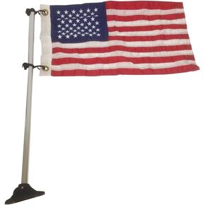 Pontoon Flag Pole Socket w/American USA Flag 24" Long Adjustable