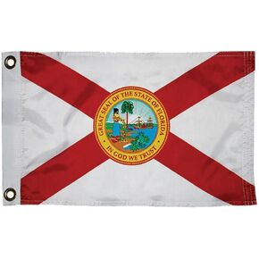 TAYLOR MADE PRODUCTS Florida State Flag - (12" x 18") — Show Off Your Florida State Pride —Screen-Printed Design — Nylon Construction - Brass Grommets - Water Repellent — 2020109233