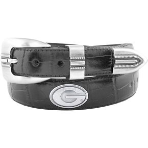 NCAA Georgia Bulldogs Crocodile Tip Leather Concho Belt