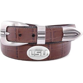 NCAA Lsu Tigers Crocodile Tip Leather Concho Belt