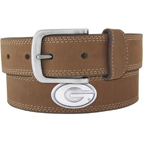 NCAA Georgia Bulldogs Light Crazy Horse Leather Concho Belt