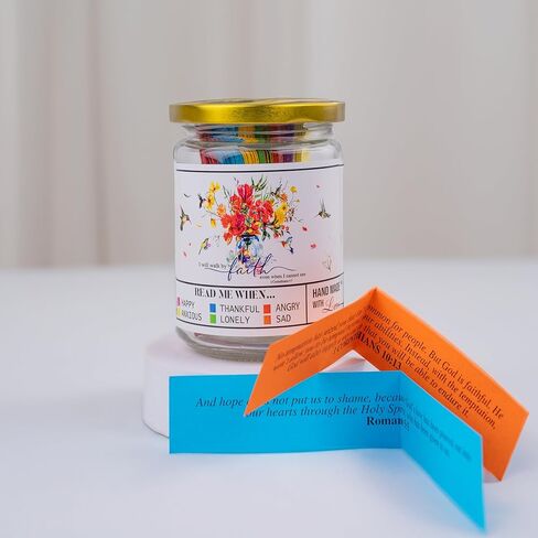 Bible Verses in a Jar,Bible Verses for Emotions and Feelings,Bible Verse Jar,Bible Verse Cards,Scripture Cards,Scripture Jar,Christian Bible Gifts,Give the Comfort of God's (Brown Label) in Saudi Arabia