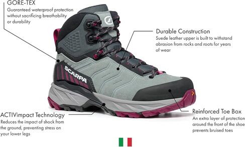 حذاء SCARPA النسائي Rush Trk GTX المقاوم للماء Gore-Tex للمشي لمسافات طويلة وحقائب الظهر in Saudi Arabia
