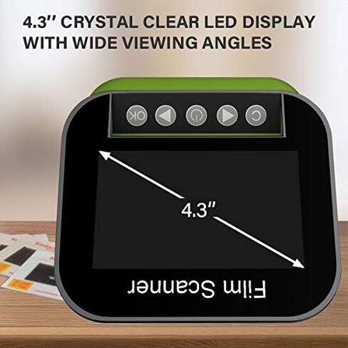 ماسح ضوئي رقمي للأفلام والشرائح من DIGITNOW، شاشة TFT LCD كبيرة مقاس 4.3 بوصة، يحول أفلام 35 مم و110 و126 وسوبر 8 وأفلام سلبية وشرائح 8 مم إلى صور JPEG بدقة 22 ميجابكسل in Kuwait