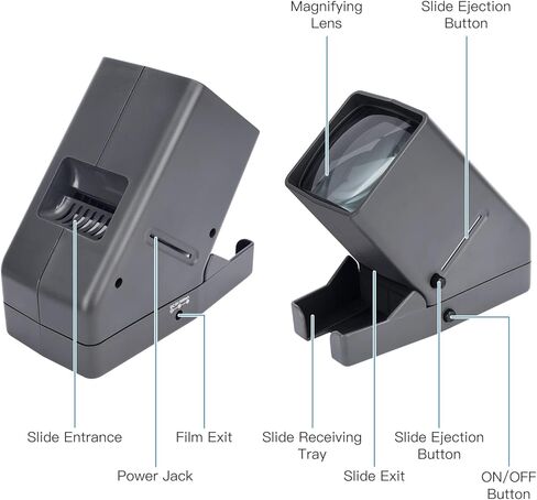 عارض شرائح وأفلام مقاس 35 مم، عارض سلبي، عرض مضاء بإضاءة LED على سطح المكتب، تكبير 3X، يعمل بمنفذ USB in Kuwait