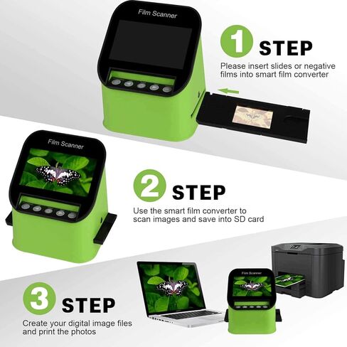 KEDOK Film and Slide Scanner with 4.3'' LCD Screen 22MP High-Resolution Negative Convert Color & B&W, 35mm, 126, 110, Super 8 Negatives Slides to JPEG, Support HDMI/USB Output in Kuwait