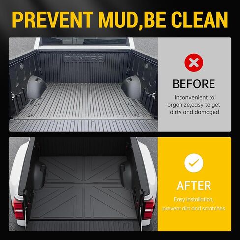 حصيرة سرير الشاحنة متوافقة مع 2022 2023 2024 Toyota Tundra 5.5FT بطانة سرير قصيرة لجميع الأحوال الجوية TPE بطانة سرير صندوق السيارة لملحقات Toyota Tundra 2022-2024 in Saudi Arabia