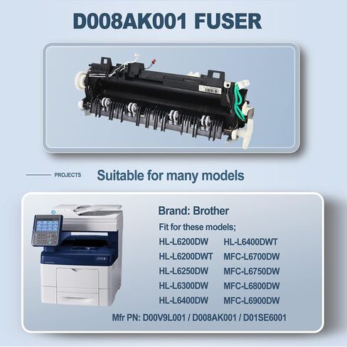 D00V9L001/D008AK001/D01SE6001 مجموعة وحدة الصهر لأخيه HL-L6200DW HL-L6200DWT HL-L6250DW HL-L6300DW HL-L6400DW HL-L6400DWT MFC-L6700DW MFC-L6750DW MFC-L6800 DW (110/120 فولت - ما يصل إلى 200 ألف صفحة) in Kuwait