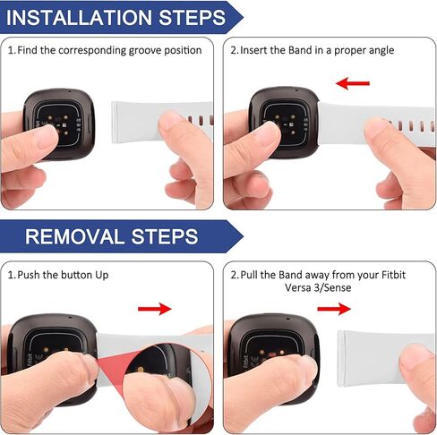 4 قطع من الأربطة الرياضية المتوافقة مع Fitbit Sense/Versa 3، أساور معصم بديلة من السيليكون الناعم الكلاسيكي للساعة الذكية Versa 3 للنساء والرجال in Kuwait