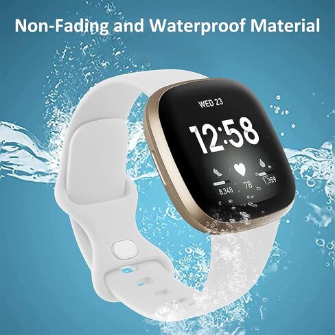 4 قطع من الأربطة الرياضية المتوافقة مع Fitbit Sense/Versa 3، أساور معصم بديلة من السيليكون الناعم الكلاسيكي للساعة الذكية Versa 3 للنساء والرجال in Kuwait