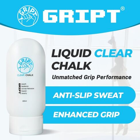 طباشير سائل شفاف من GRIPT للرقص على العمود، فوضى أقل احترافية، طباشير جل 100 مل للرقص الجوي، اليوغا، التنس، مضرب الجولف، مقابض مقاومة للعرق، تدوم طويلاً in Kuwait