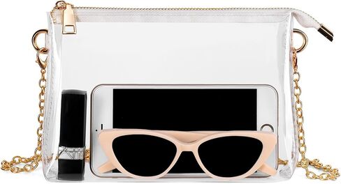 محفظة شفافة للنساء من HULISEN، حقيبة كروس شفافة معتمدة من الاستاد، محفظة صغيرة شفافة لملابس الحفلات الموسيقية in Kuwait