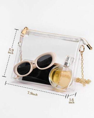 محفظة شفافة للنساء من HULISEN، حقيبة كروس شفافة معتمدة من الاستاد، محفظة صغيرة شفافة لملابس الحفلات الموسيقية in Kuwait