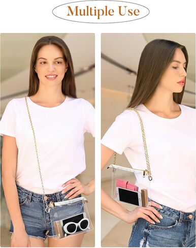 محفظة شفافة للنساء من HULISEN، حقيبة كروس شفافة معتمدة من الاستاد، محفظة صغيرة شفافة لملابس الحفلات الموسيقية in Kuwait