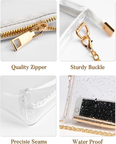 محفظة شفافة للنساء من HULISEN، حقيبة كروس شفافة معتمدة من الاستاد، محفظة صغيرة شفافة لملابس الحفلات الموسيقية in Kuwait