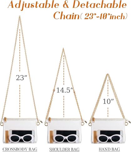 محفظة شفافة للنساء من HULISEN، حقيبة كروس شفافة معتمدة من الاستاد، محفظة صغيرة شفافة لملابس الحفلات الموسيقية in Kuwait